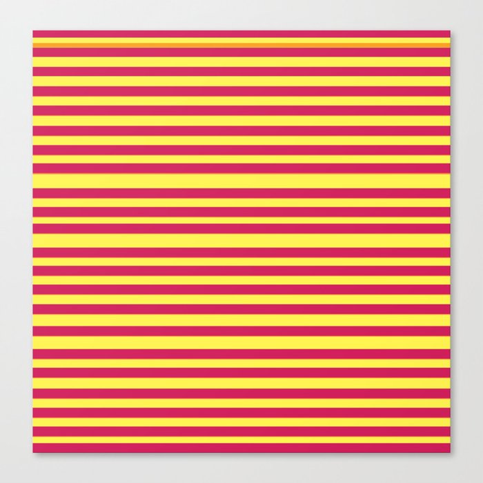 Resort Stipes Color Summertime  Yellow Pink Canvas Print