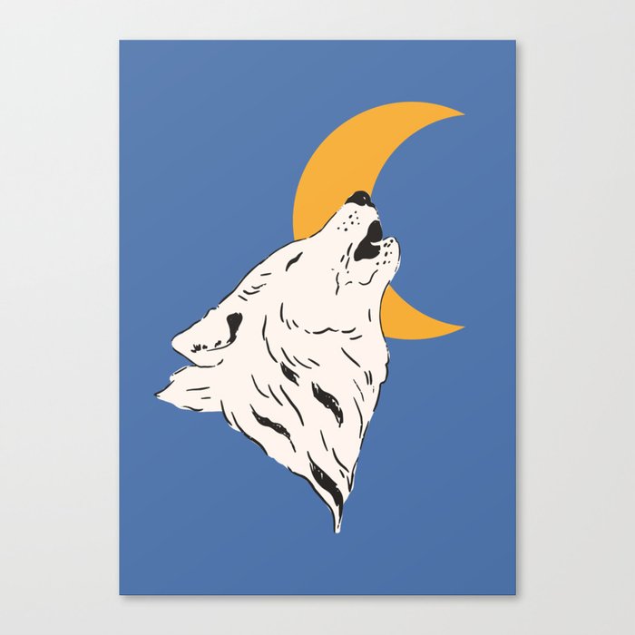 BLUE Wolf Canvas Print