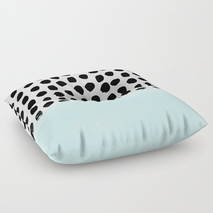 Lolita - Modern mint dots abstract painting minimal design trendy hipster decor dorm office retail  Floor Pillow