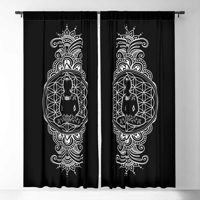 Buddha Flower Of Life Yoga Meditation Blackout Curtain