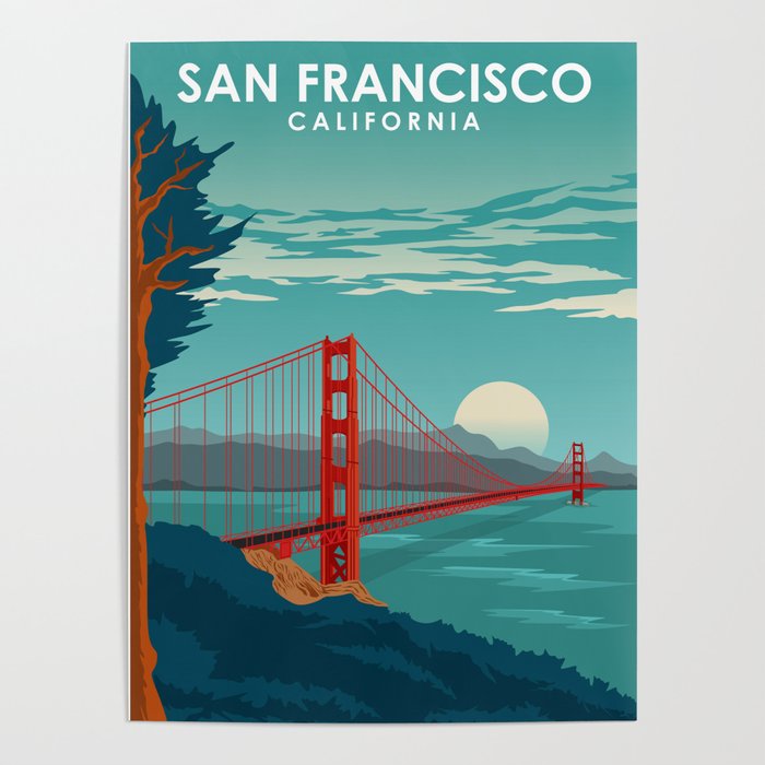 San Francisco California Travel Poster Poster