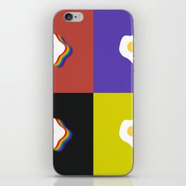 Rainbow fried egg patchwork 4 iPhone Skin