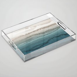 WITHIN THE TIDES - CRASHING WAVES TEAL Acrylic Tray
