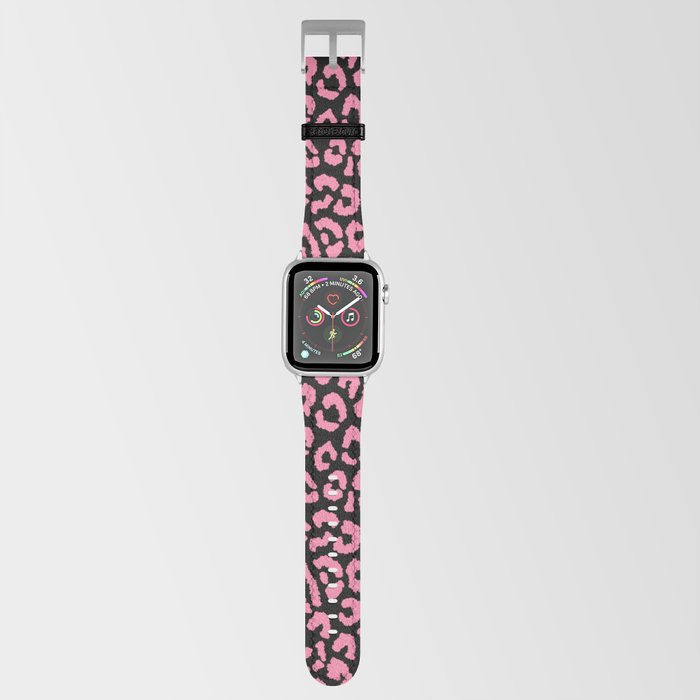 2000s leopard_hot pink on black Apple Watch Band