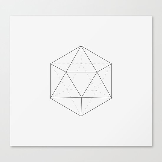 Black & white Icosahedron Canvas Print