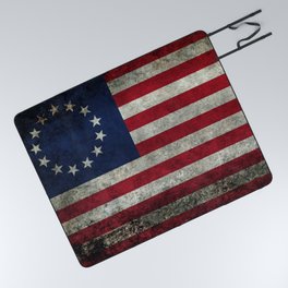 Betsy Ross flag, distressed grungy Picnic Blanket