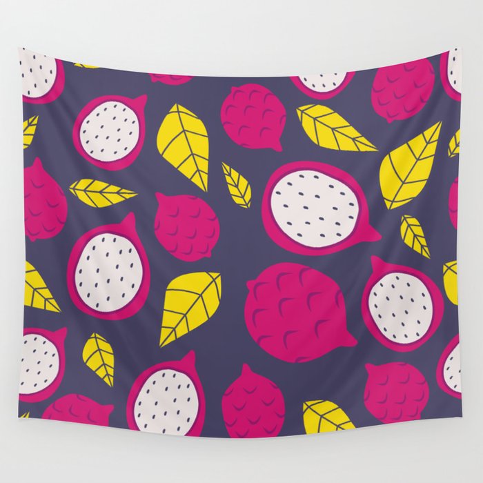 Pink Dragonfruits Wall Tapestry