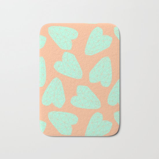 Pastel Hearts Pattern (Love) Bath Mat