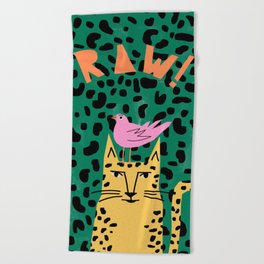 Leopard raw Beach Towel