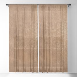 Tan Leather Design Sheer Curtain
