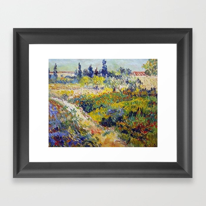 Vincent Van Gogh Flowering Garden Framed Art Print