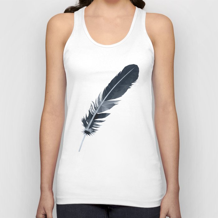 Black and White Feather polygon art Tank Top