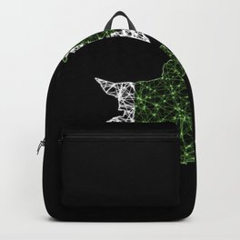 Map of Pakistan, Polygonal mesh line map, flag map Backpack
