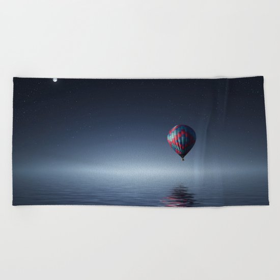 Hot Air Balloon Reflection Beach Towel