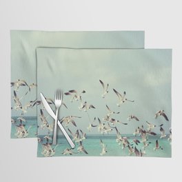 Seagull Flock Flying In Th Beach Placemat