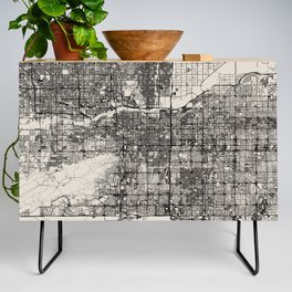 Tempe, USA - City Map Drawing Credenza