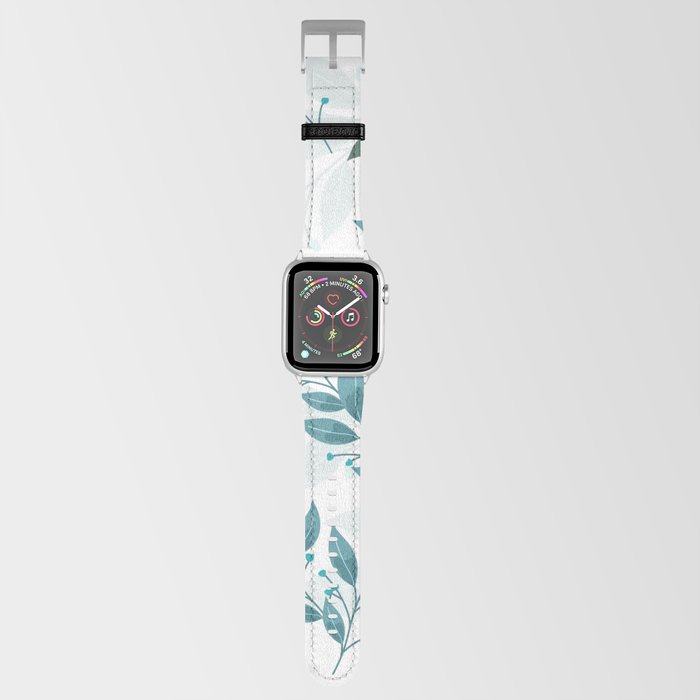Classic Leaf Pattern - Cyan Apple Watch Band