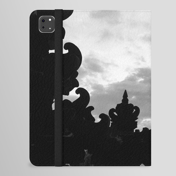 Balinese Temple In Black And White Sky iPad Folio Case