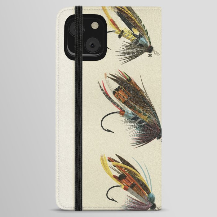 Salmon Fly Fishing - Salmon Flies Art iPhone Wallet Case by SFT Design  Studio