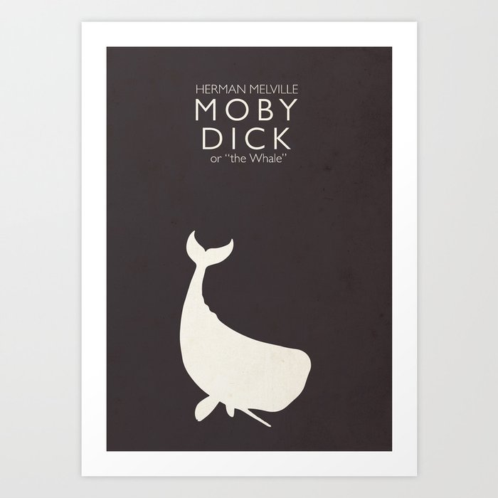 Moby Dick, Herman Melville, minimal book cover, classic novel, the whale, sea adventures Art Print