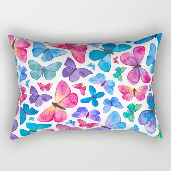 Watercolour Butterflies Rectangular Pillow