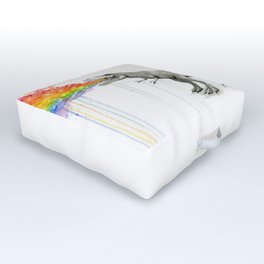 T-Rex Rainbow Puke - Facing Right Outdoor Floor Cushion