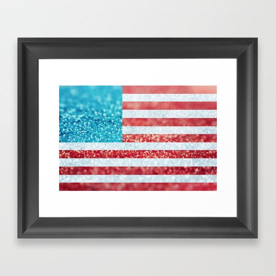 Red, White, and Glitter (Photo of Glitter) Framed Art Print