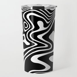 Retro Shapes And Lines Black And White Optical Art Travel Mug