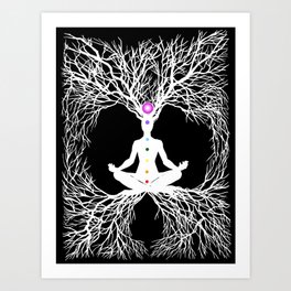 Tree of Life White Art Print
