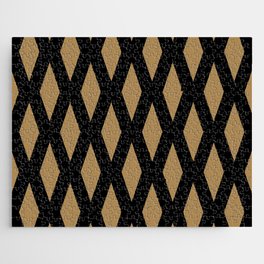 Antique Black Harlequin on Gold Brown Jigsaw Puzzle