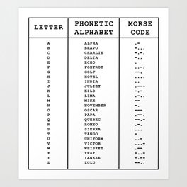 Morse Code Art Prints For Any Decor Style Society6