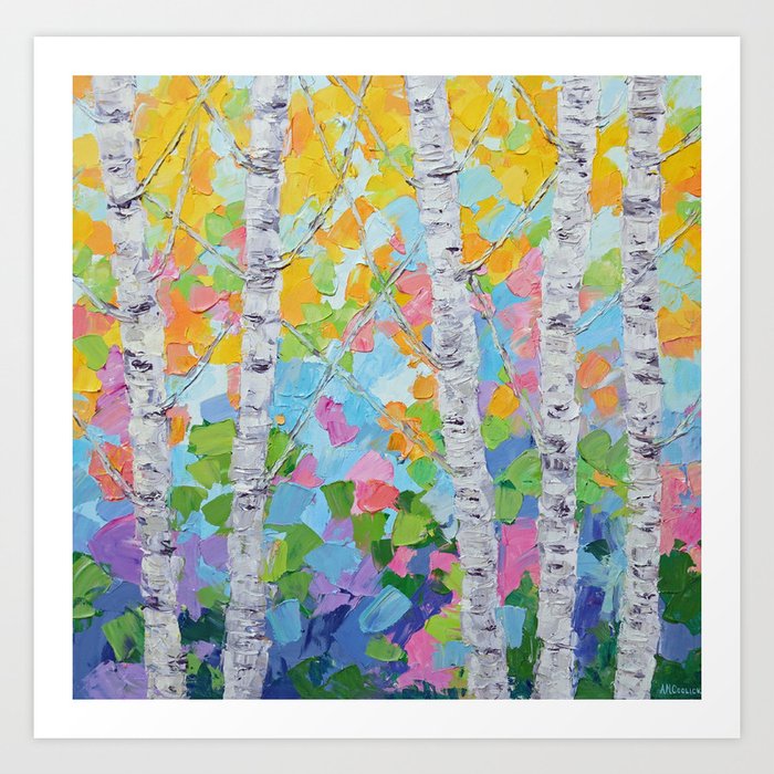 Dancing Birch Trees No. 2 Art Print