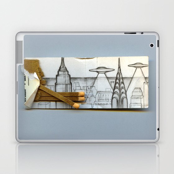 Flying over the city Laptop & iPad Skin