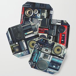 Retro Pop Eighties Boombox Radio Pattern Coaster