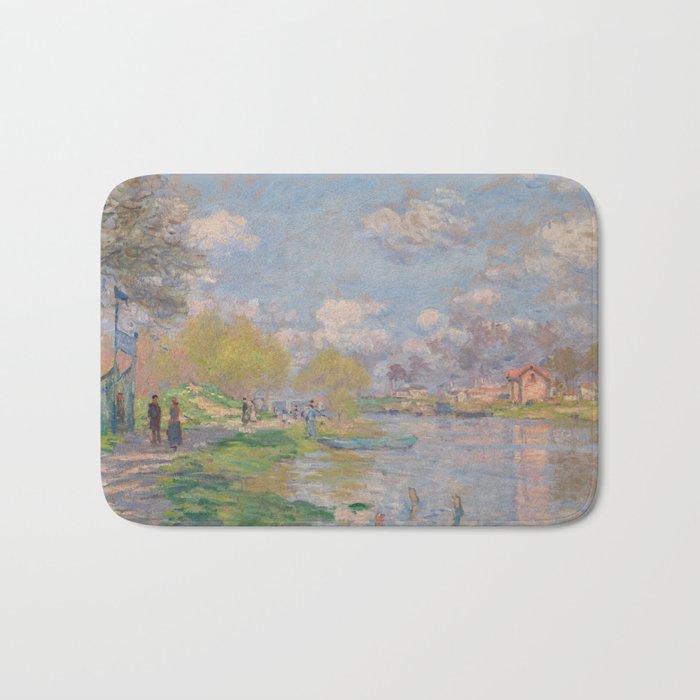 Spring by the Seine by Claude Monet Bath Mat