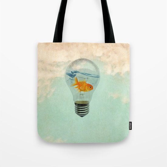 goldfish thinking Tote Bag