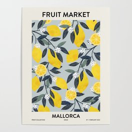 Fruit market retro Mallorca inspiration Poster
