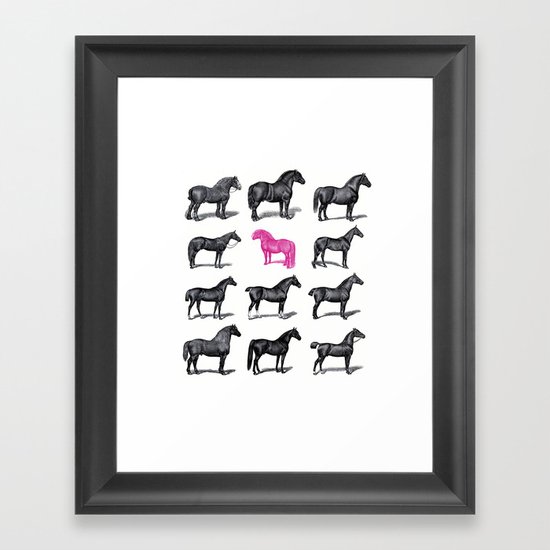 Brave Horses & Pink Pony Framed Art Print