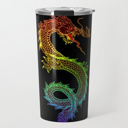 Traditional Chinese dragon in rainbow colors Travel Mug
