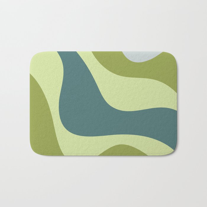 Colorful abstract waves design 3 Bath Mat