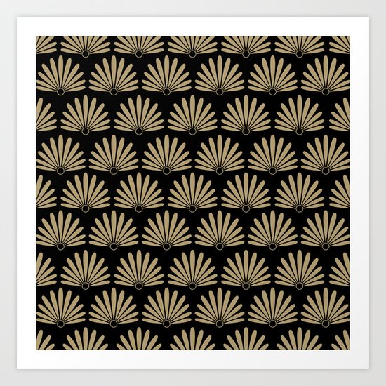 Tan & Black Daisies Art Print