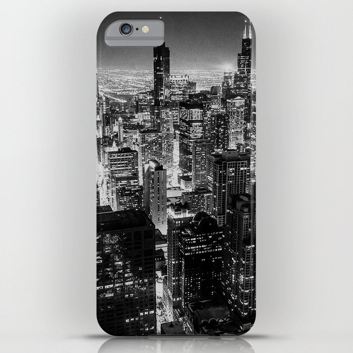 chicago skyline at night iphone case