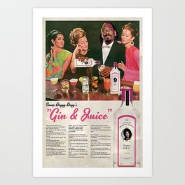 Gin & Juice  Art Print | Stencil, Pop Art, Ink, Vintage, Retro, Graphite, Popculture, Ad, Digital, Oil 