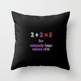 “2 Plus 2” Funny Math Joke in Bright Typography Throw Pillow