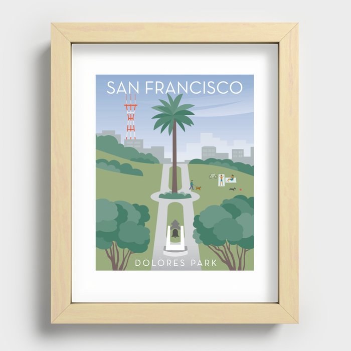 San Francisco: Dolores Park Recessed Framed Print