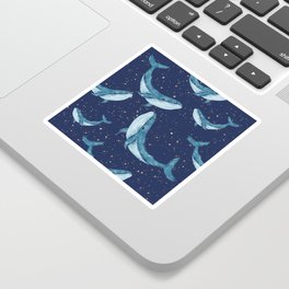Whales swimming in a ocean of stars Sticker