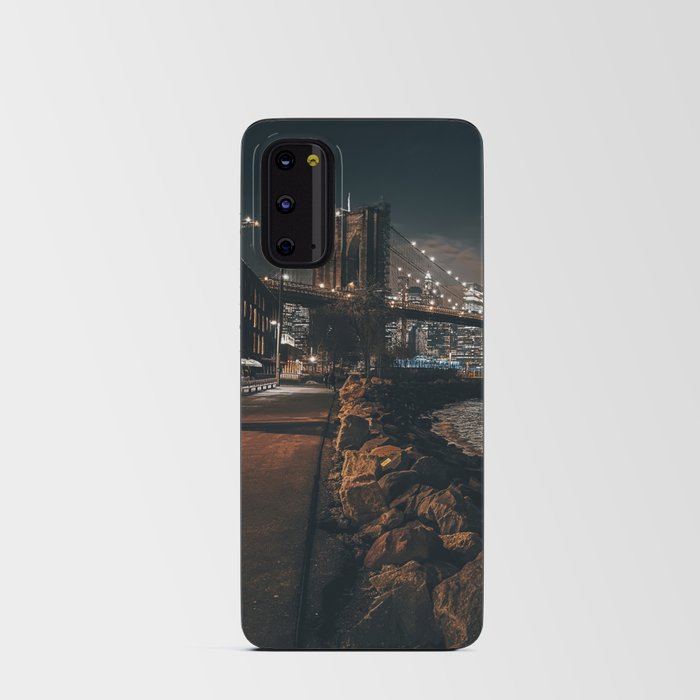 Brooklyn Bridge and Manhattan skyline at night in New York City Android Card Case