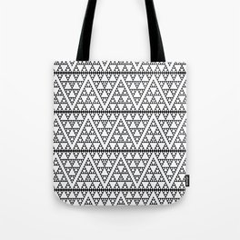 Triangles in Triangles Black on White Tote Bag