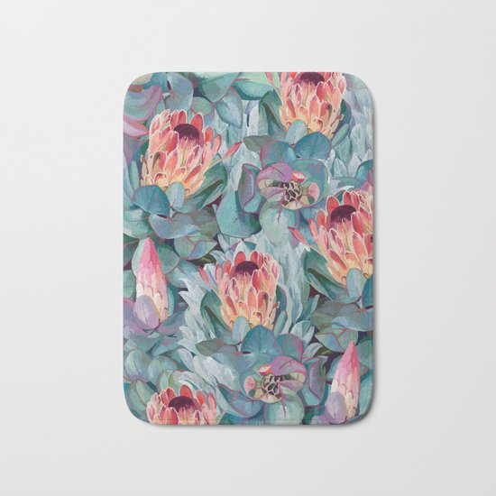 Protea flowers Bath Mat
