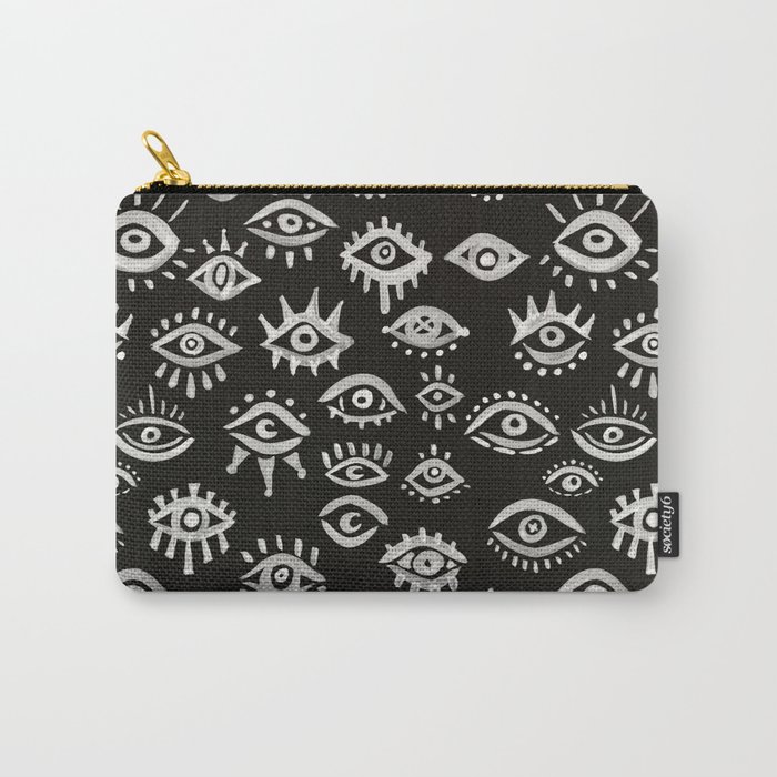 Mystic Eyes – White on Black Carry-All Pouch
